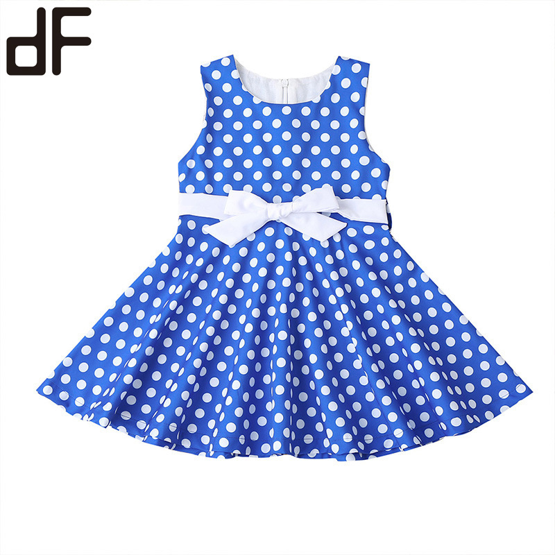 new arrival kids wear for girl sleeveless childrens summer print dresses little young girls princess children party dresses