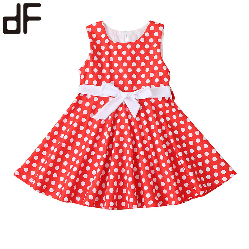 new arrival kids wear for girl sleeveless childrens summer print dresses little young girls princess children party dresses