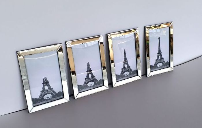 3 photo collage mirror photo frame for wall decoration