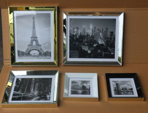 9 photo 8x10inch 5x7inch 4x6inch mirrored wall hanging collage photo frames for wall decor