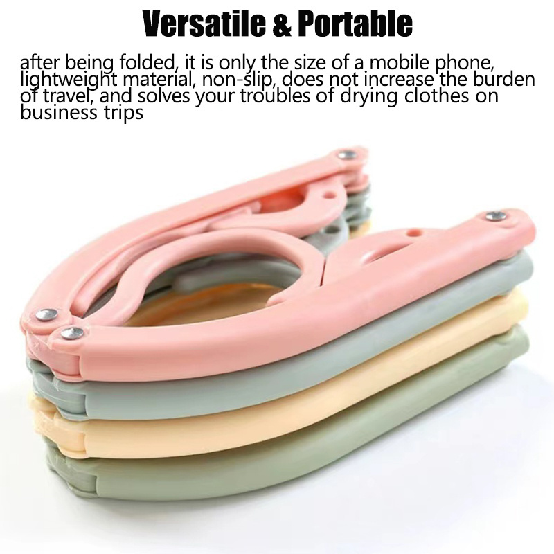 Plastic Foldable Travel Hangers Lightweight Portable Folding Collapsible Clothes Hangers Travel Accessories Clothes Drying Rack