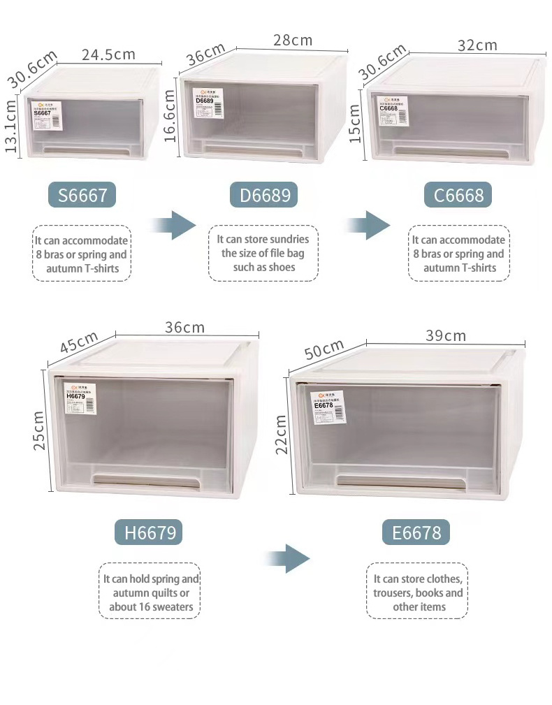 Foldable Clothes Storage Box Closet Dresser Drawer Baby Storage Container Plastic Cabinet With Drawer