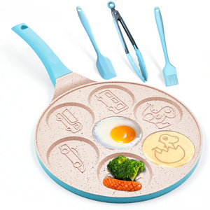 USA Stock Available Multifunction 26cm Pot Bottom Diameter Cute Non Stick Waffle Frying Mini Egg Pancakes Cooking Pan Set