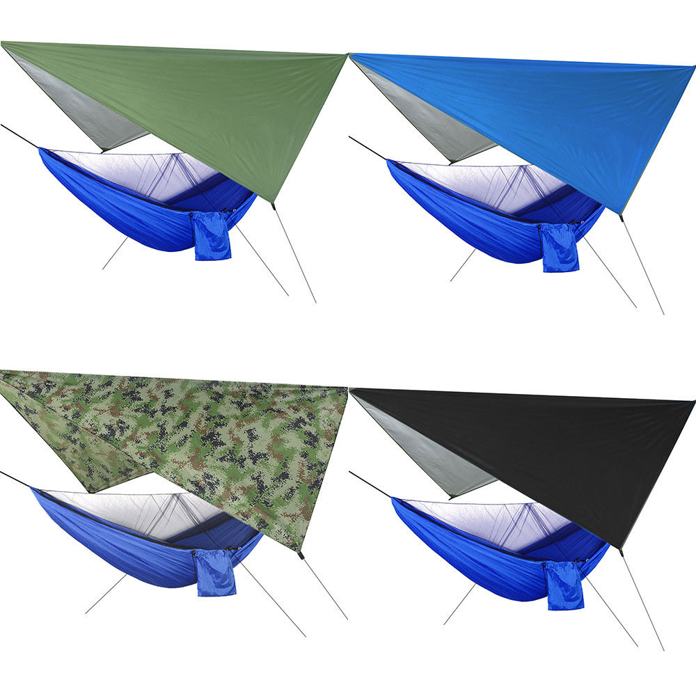 Outdoor Parachute Portable camping 210T Nylon 2 Person hammock with mosquito net and carpet