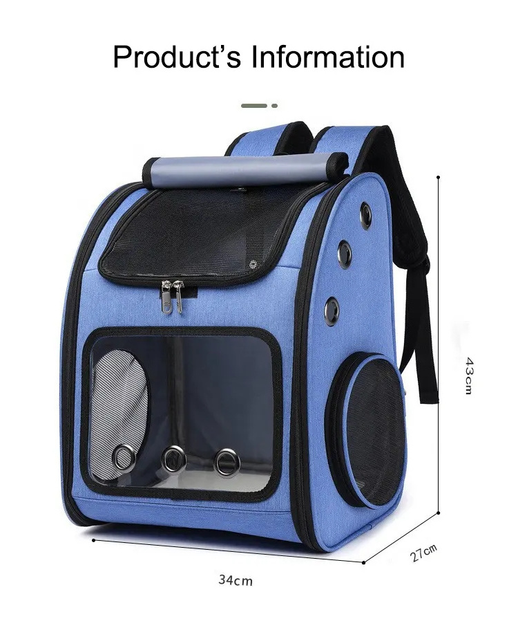 OEM/ODM Factory cat dog backpack portable and breathable pet backpack large capacity foldable pet bag