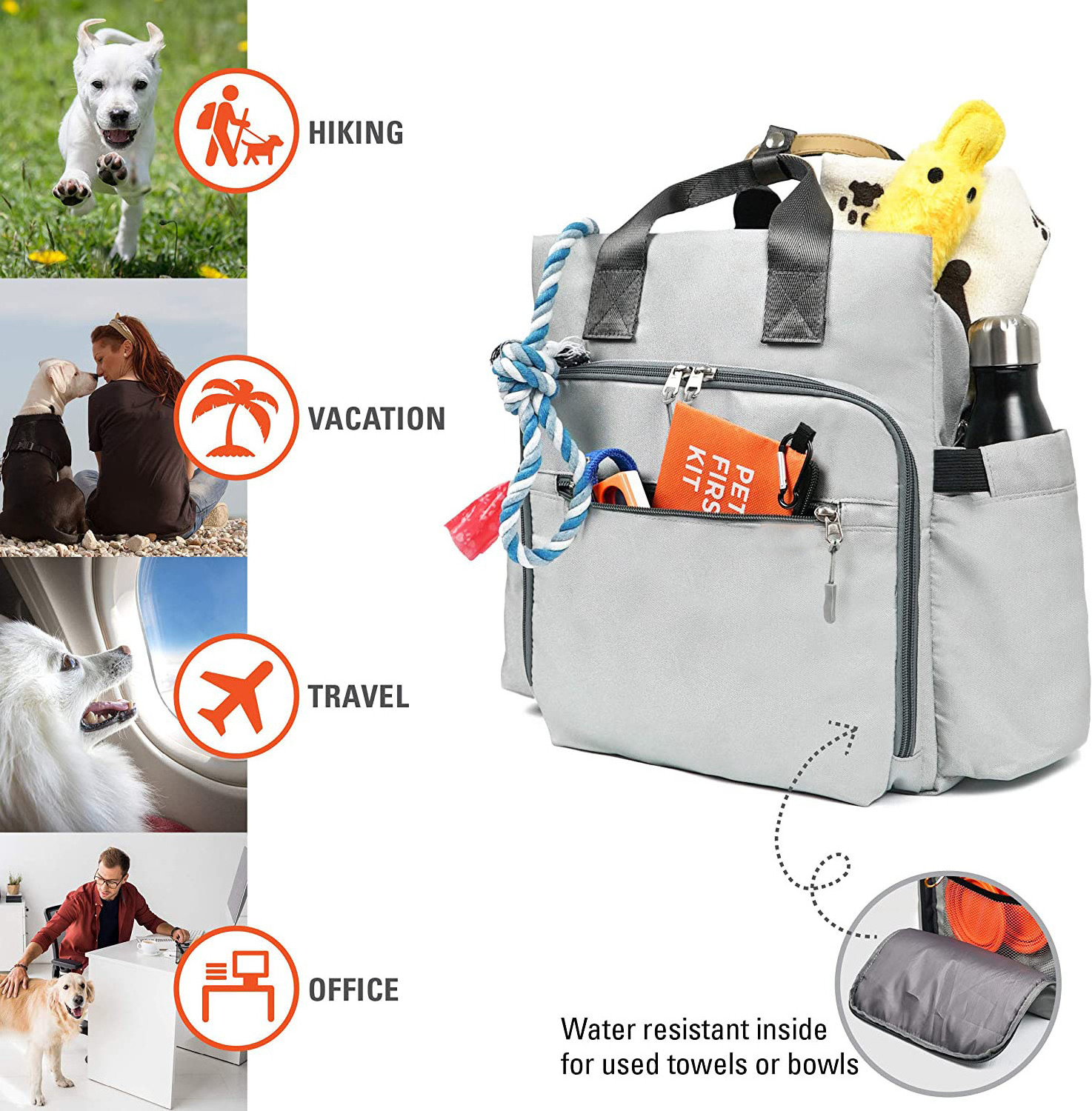 Pet Travel Bag for Cat & Dog Backpack Dog Food Travel Container