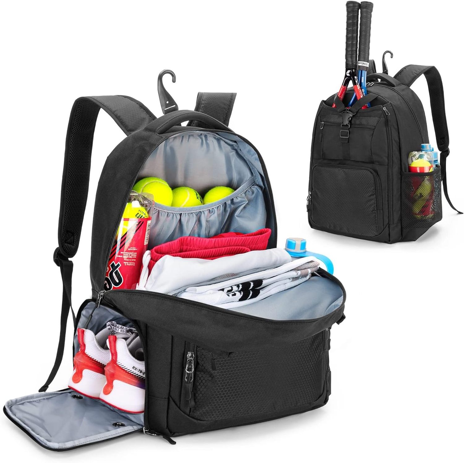 DAYGOS Customized Tennis Bag Tennis Backpack with Separate Shoe Space for Tennis Sport