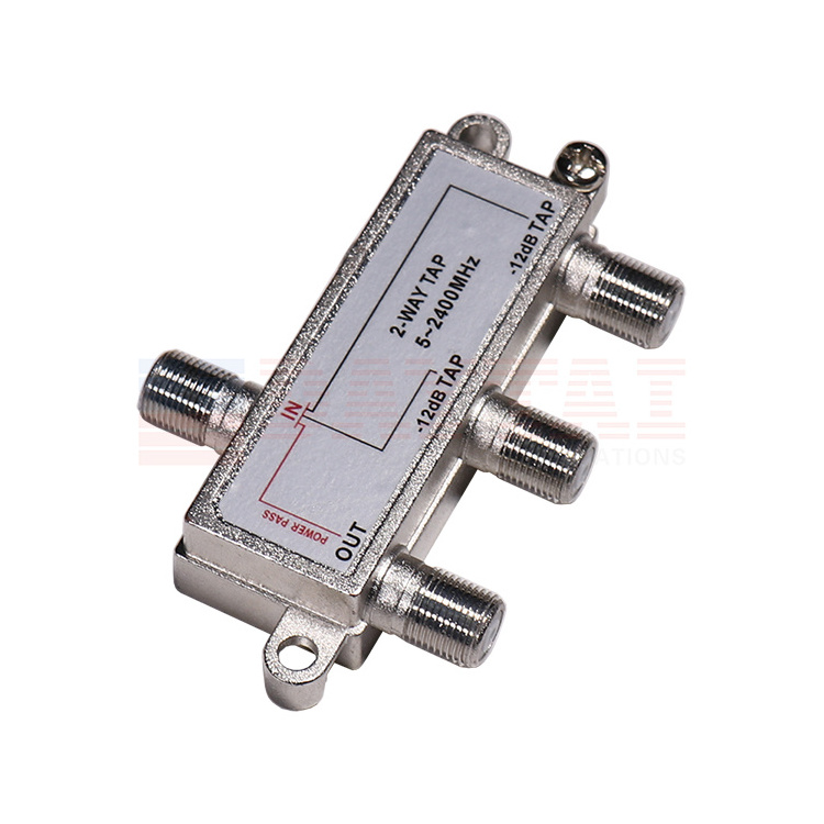 5-2400Mhz Satellite Coupler 1, 2 Way Tap 12dB In-out DC Power Pass In-tap Block Satellite Tap