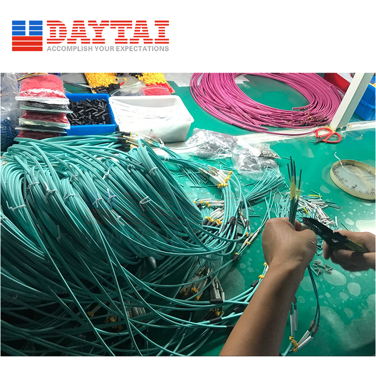 Customized 1M 0.9mm Fiber Optic Cable LC APC Connector 12 Color Fiber Optical Pigtail