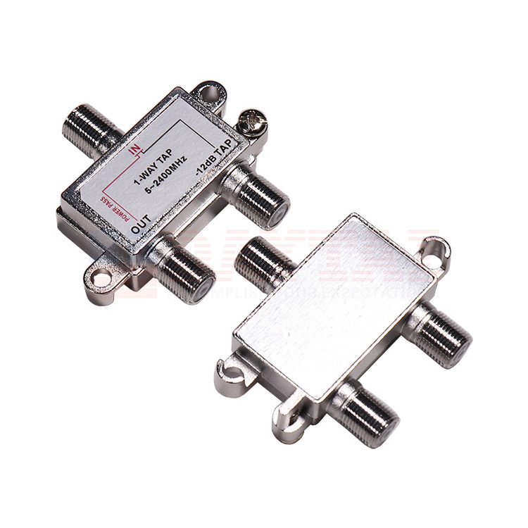 5-2400Mhz Satellite Coupler 1, 2 Way Tap 12dB In-out DC Power Pass In-tap Block Satellite Tap