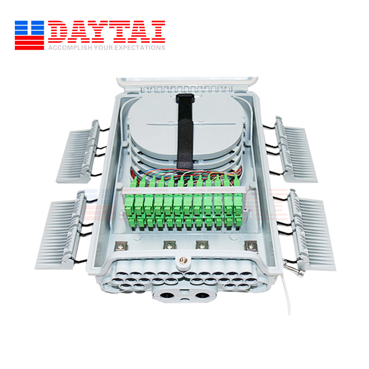 2 inlet 24 outlet Nap Box  Fiber Optic Junction Box 24 Core  Ftth Fiber Optic Distribution Box