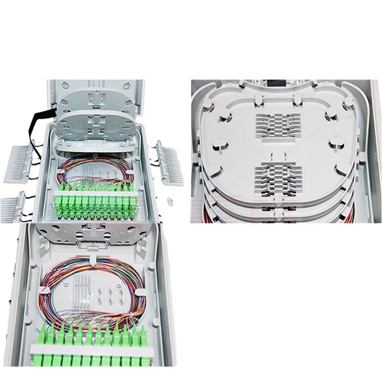 2 inlet 24 outlet Nap Box  Fiber Optic Junction Box 24 Core  Ftth Fiber Optic Distribution Box