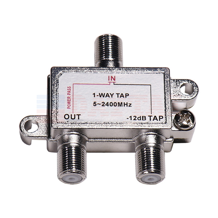 5-2400Mhz Satellite Coupler 1, 2 Way Tap 12dB In-out DC Power Pass In-tap Block Satellite Tap