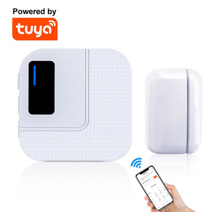 Daytech smart tuya wifi door window sensor alarm wired magnetic alarm garage door safety SENSOR TY01+DB19 burglar alarm