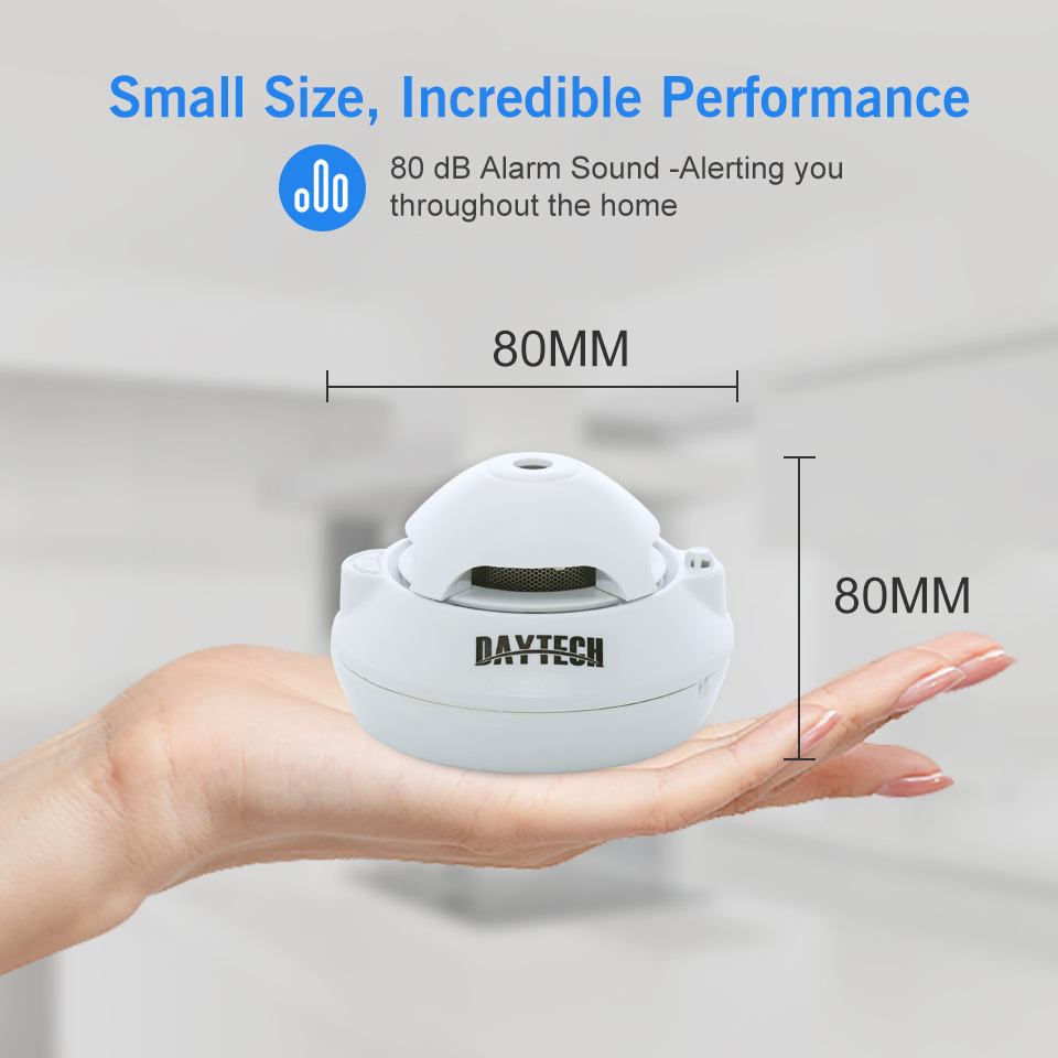 Daytech High Quality Alarm 10 Years Lithium Battery 3V Battery Supply Cigarette Smoke Detector with Smoke Chamber