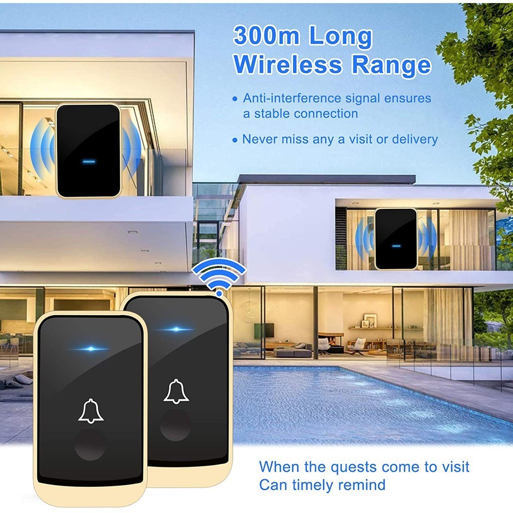 Daytech DB18 house security alarm gate door emergency call smart home bell wireless ring doorbell