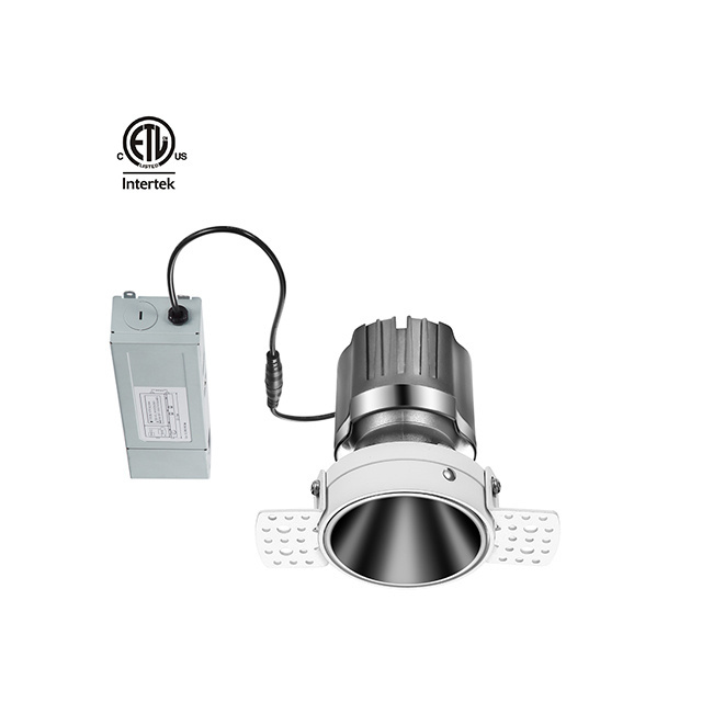 Anti Glare LED IP44 Lighting 20w Trimless Recessed Down Light for Hotel Downlights