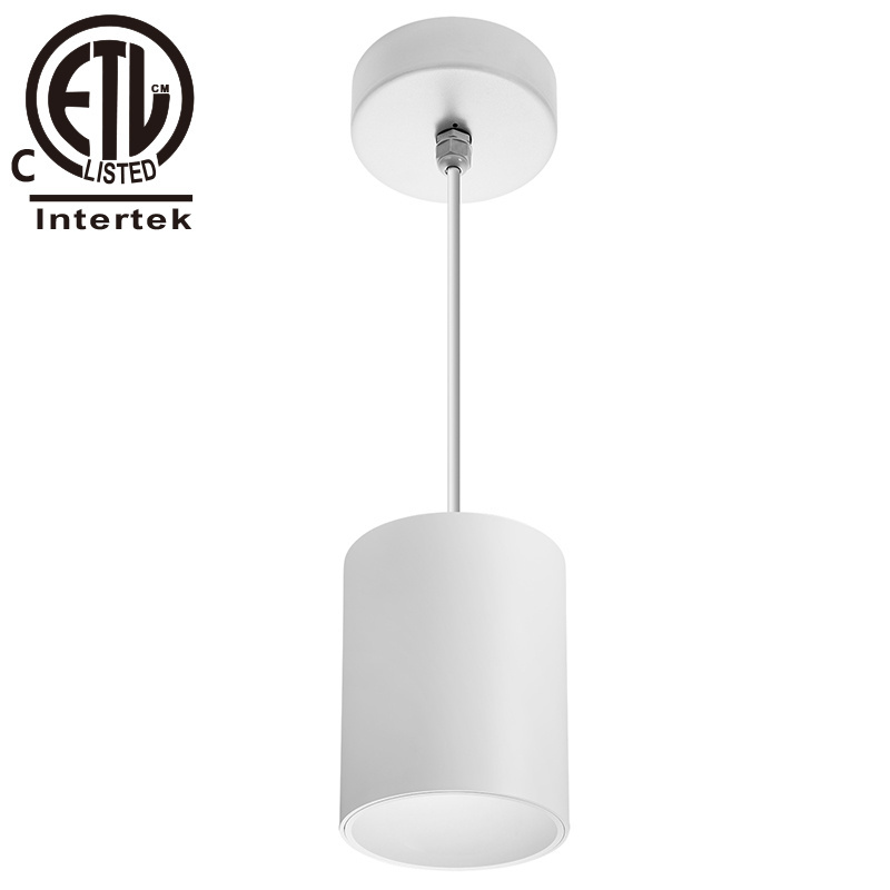 Shenzhen Factory In Stock cETL ETL 0-10V Dimmable 12W 20W 30W 60W 100W Ceiling Hanging Cylindrical Crystal Pendent Light