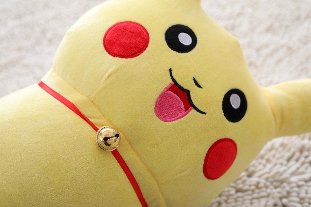 Long Pikachu Plush Body Pillow 57'' Cute Stuffed Animals Kawaii Soft Plushies Kitten Plush Pillow Doll Toy Gift for Girl