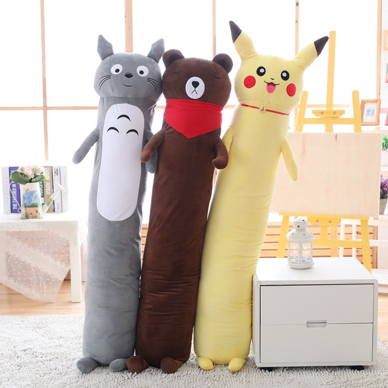 Long Pikachu Plush Body Pillow 57'' Cute Stuffed Animals Kawaii Soft Plushies Kitten Plush Pillow Doll Toy Gift for Girl