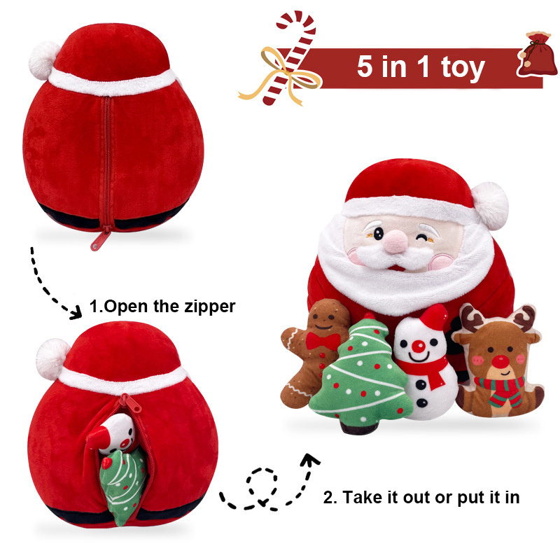 New Christmas Mother Child Snowman Cute Christmas Tree Deer Gingerbread Plush Toy Christmas Pillow