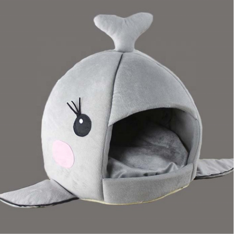 High Quality Cute Shark Pp Cotton Pet Bed Pink Whale Shaped Dog Bed For Everyday