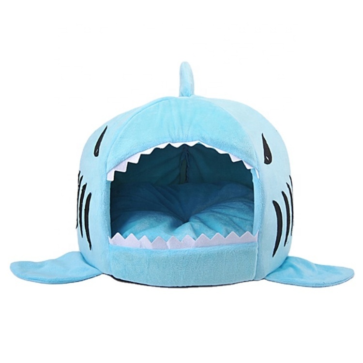 High Quality Cute Shark Pp Cotton Pet Bed Pink Whale Shaped Dog Bed For Everyday