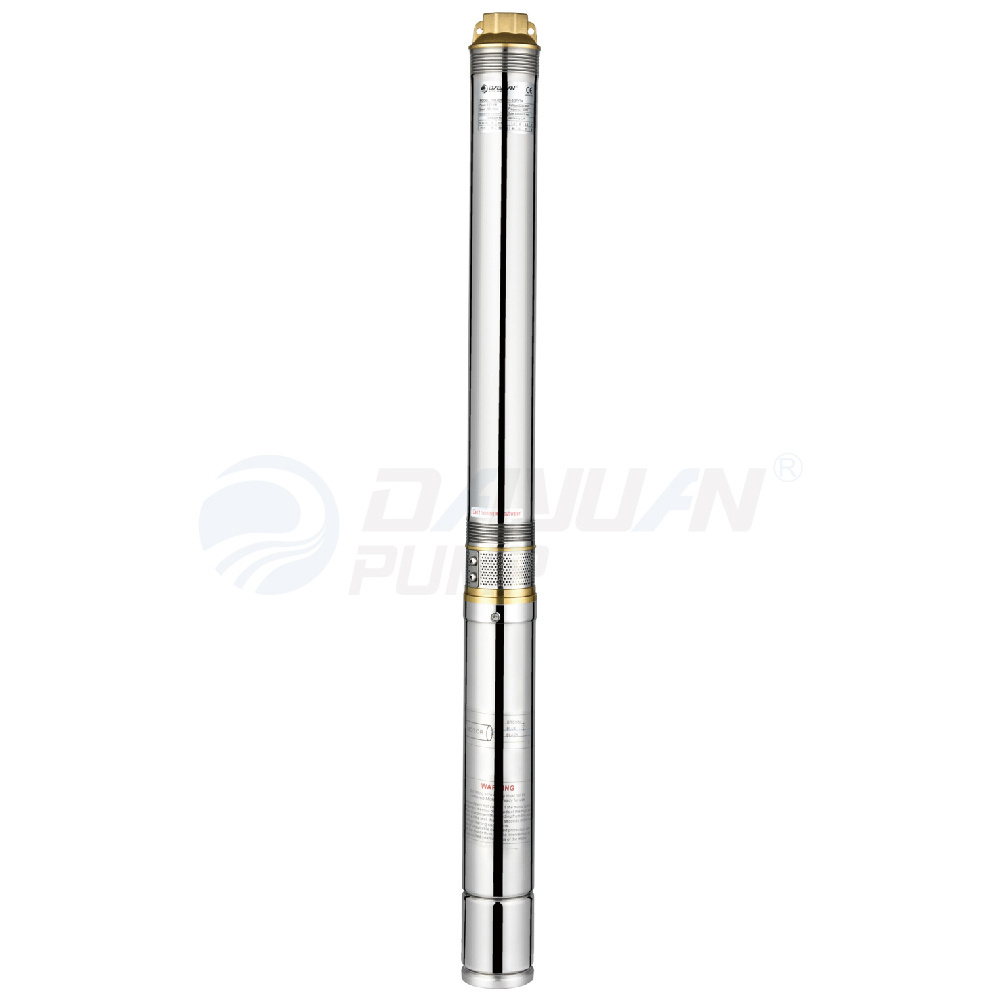 DAYUAN 3 inch DM Stainless Steel Submersible Deep Well Pump 2 Cubic Meter Submerged Water Pumps With Control Box