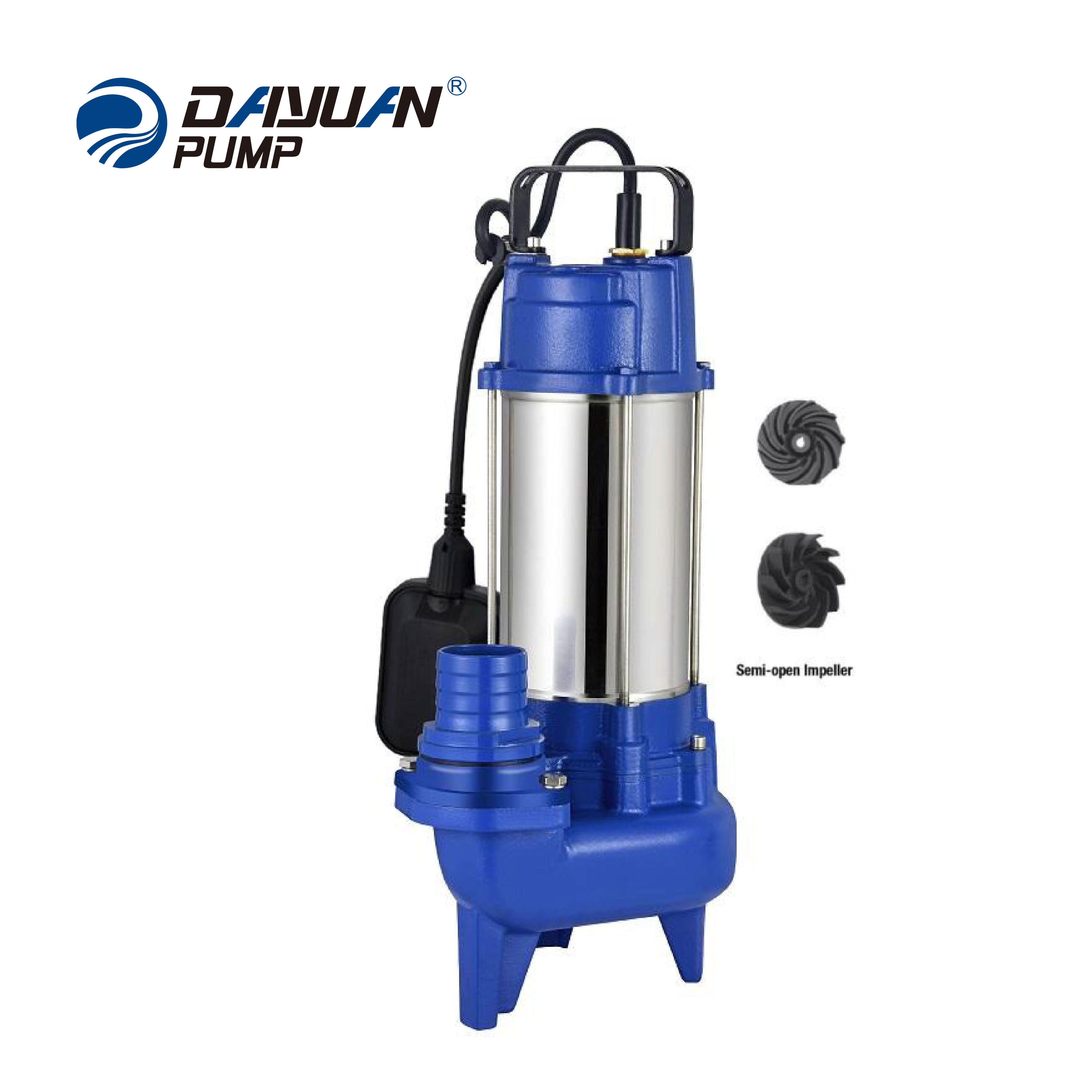 DAYUAN Hot Selling Electric 220v 60Hz Stainless Steel Submersible Sewage Water Pump Dirty Water Pump With Float Switch