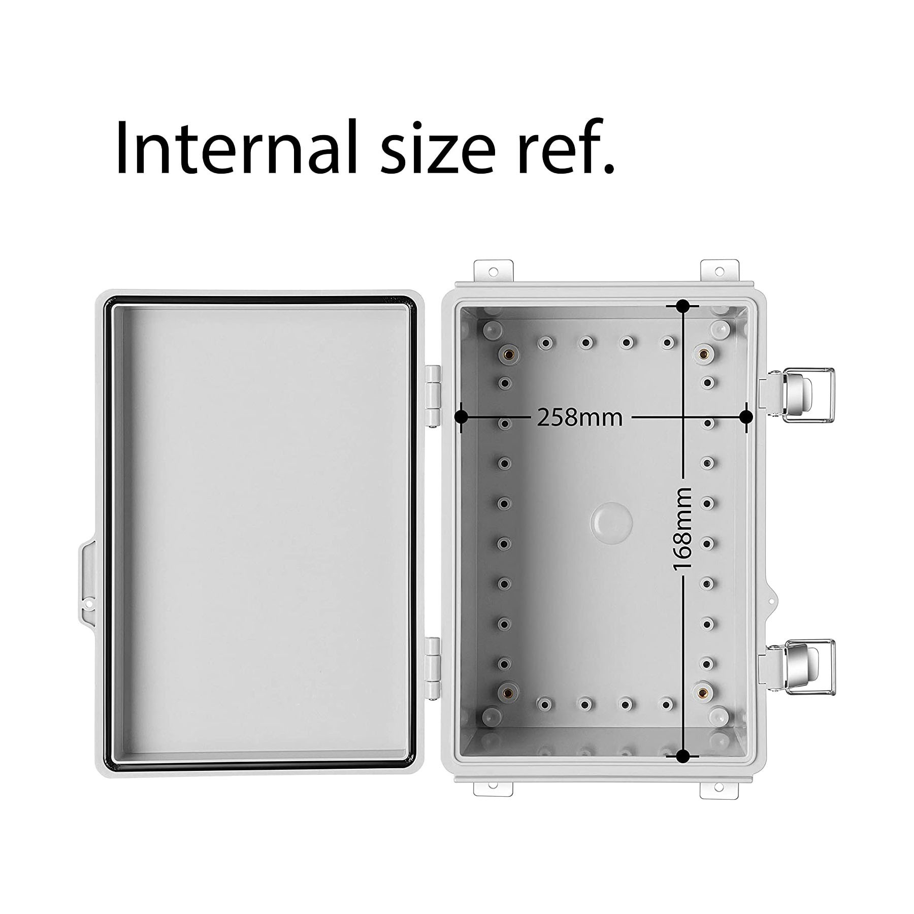 stainless steel outdoor tv enclosure Junction Box weatherproof enclosure Hinged Grey Cover Includes Mounting Plate Wall Bracket