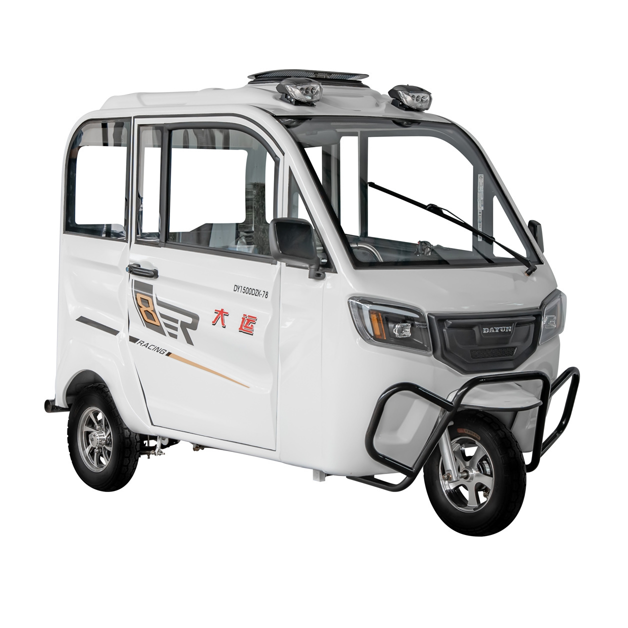 custom DAYUN comfortable tuk tuk taxi rickshaw electric closed passenger tricycle for carrying passengers