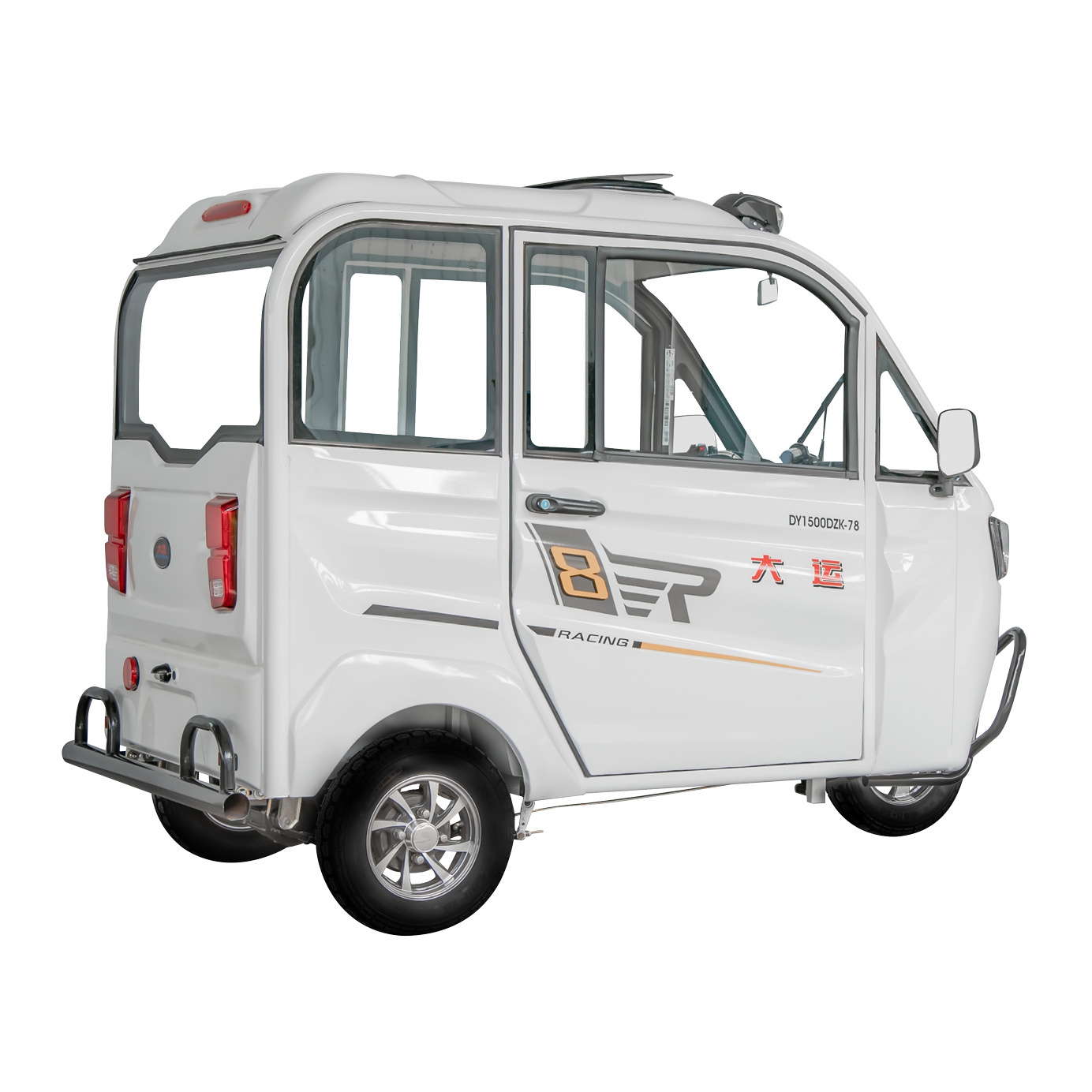 custom DAYUN comfortable tuk tuk taxi rickshaw electric closed passenger tricycle for carrying passengers