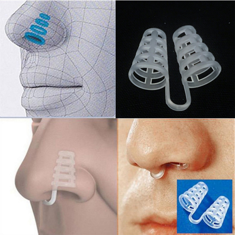 Hollow Silicone Nose Vents Stop Snoring Device Mini Portable Soft Ventilation Sleeping Nose Clip Anti Snoring Plug