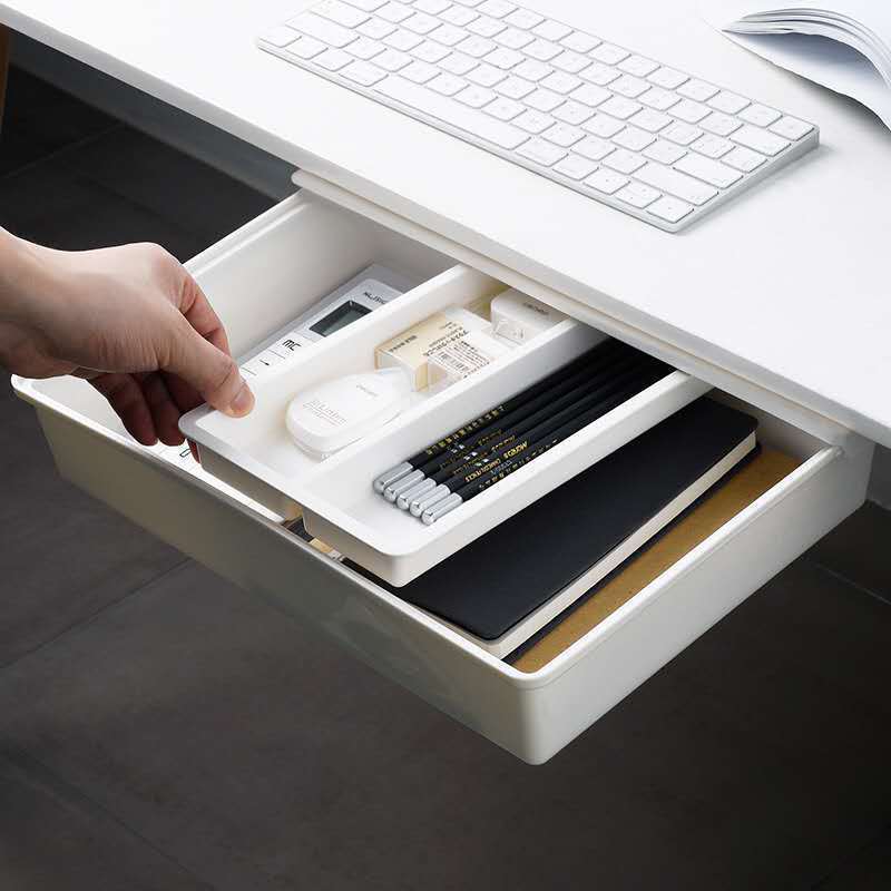 Under Desk Drawer Organizer Slide Out Desk Drawer Attachment Plastic Accessories Workspace Organizers