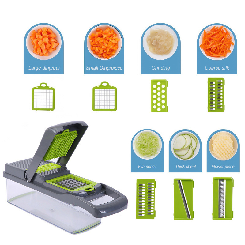 Manual Potato Mandoline Slicer 12 In 1 Cabbage Shredder Food Chopper Fruit Onion Cutter Veggie Dicer Tool Vegetable Food Chopper