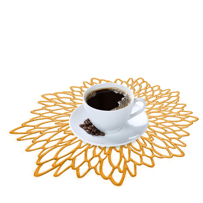 Custom Flower Plate Table Mats Luxury Dining Pad Placemat Place Mat Manteles Individuales Wedding Food Vinyl Placemats Place Mat