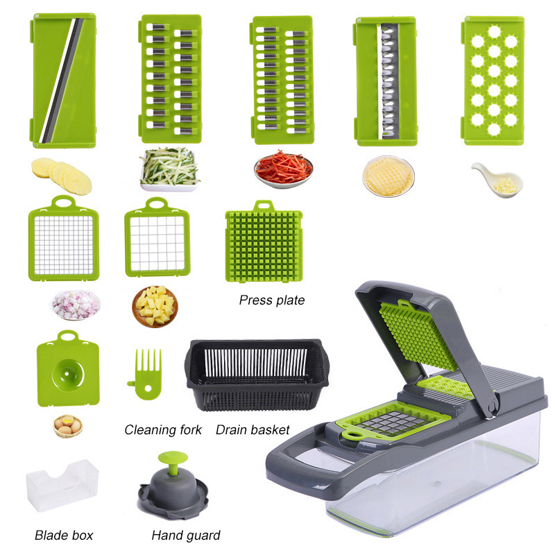 Manual Potato Mandoline Slicer 12 In 1 Cabbage Shredder Food Chopper Fruit Onion Cutter Veggie Dicer Tool Vegetable Food Chopper