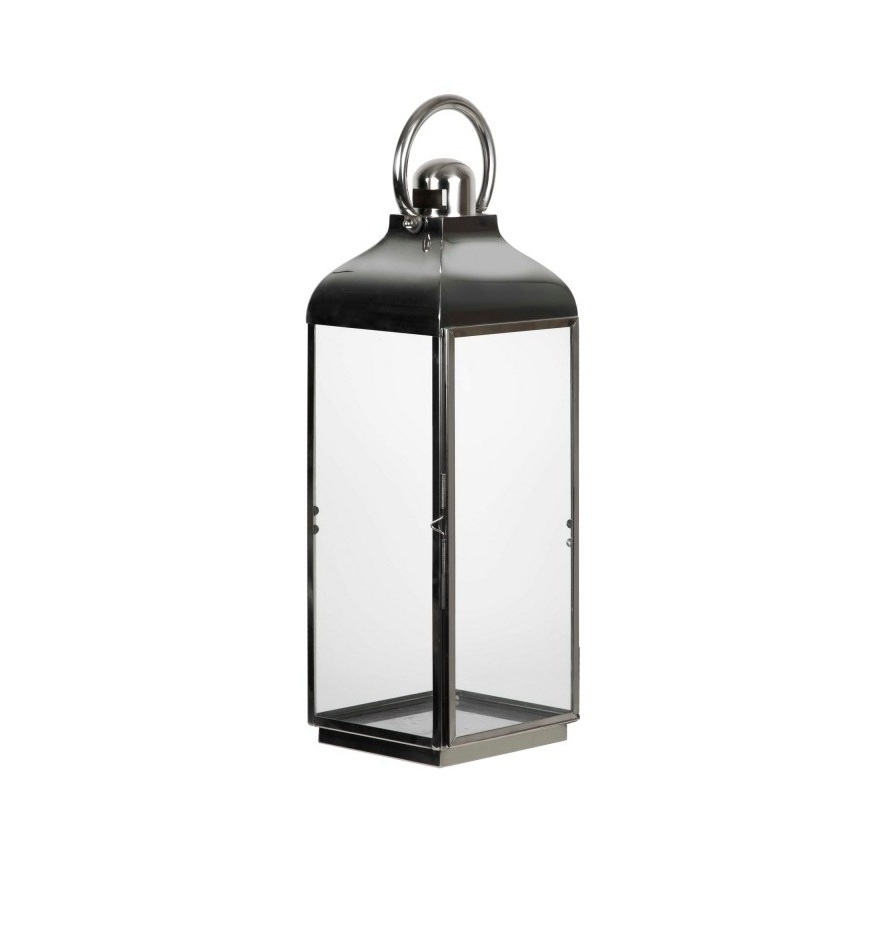 Window Balcony Wedding Decorative Lantern Black Metal Flame Glass Candle Lantern Hanging Floor Lantern for Home Decor