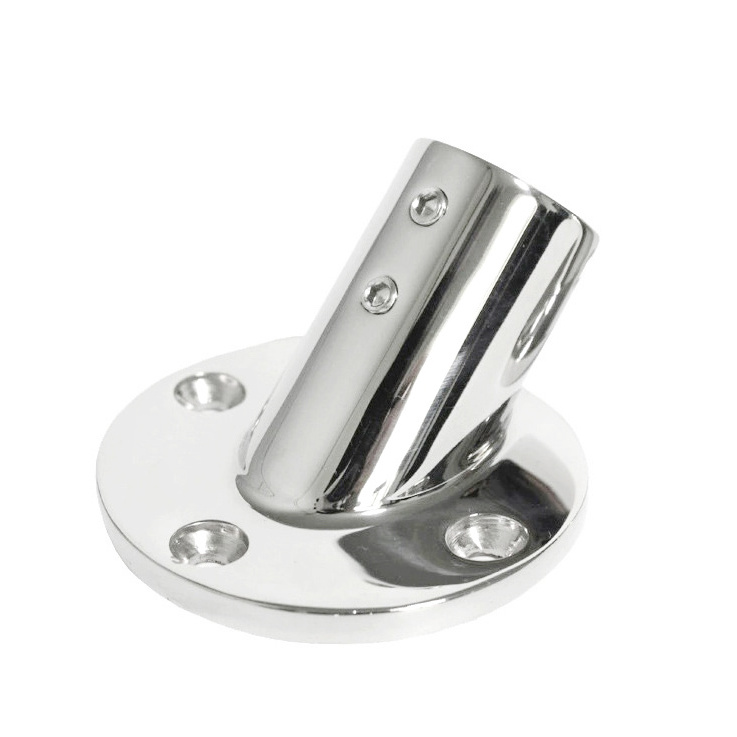 Stainless Steel Bracket base Cover for Stairs Railings Chrome and Brushed Chrome Finish to Support Hand Rail