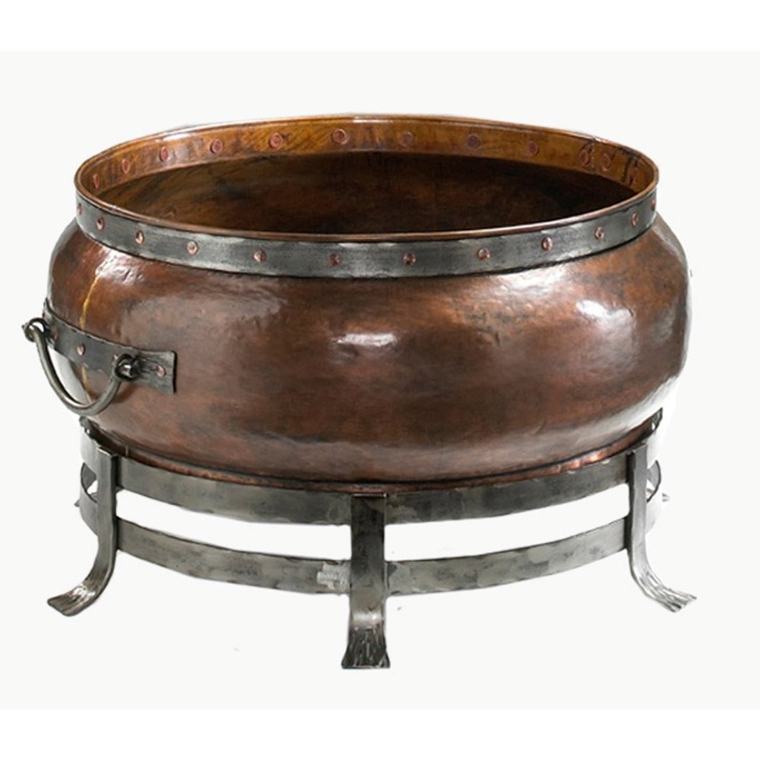 Antique Large Fire Pit for Garden Oval Copper Outdoor Fire Pit Table Bowl Indoor Outdoor Backyard Garden Outdoor Warming Camping