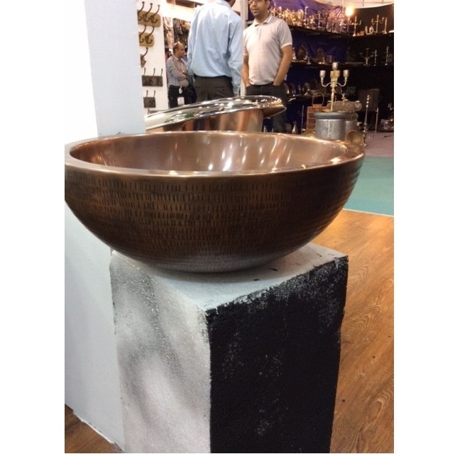 pure copper premium handmade designer over counter wash basin for bathroom