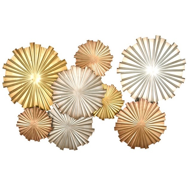 New Contemporary Styled Metal Wall Art Gold Foil Work Wall Accent Decor