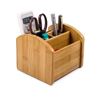 Bamboo Desk Organizer with Drawers for Home Office and Dorm Table Top Shelf Desktop