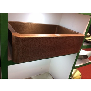 counter stop wash copper hammered sink basin for kitchen & bathroom