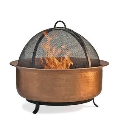 Burning Round Fire Pit with Lid Large Wood Outdoor Fire Pit Table Bowl Indoor Outdoor Backyard Garden Outdoor Warming Camping