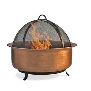 Burning Round Fire Pit with Lid Large Wood Outdoor Fire Pit Table Bowl Indoor Outdoor Backyard Garden Outdoor Warming Camping