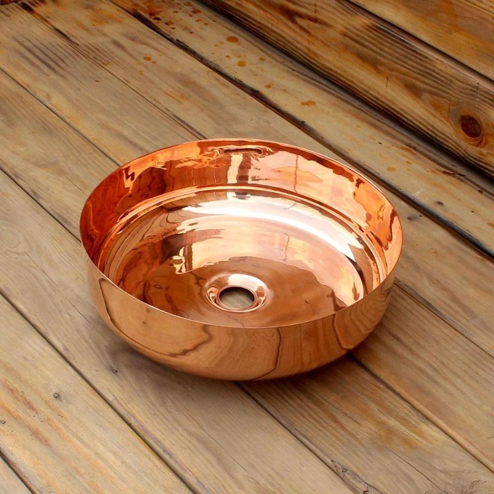 counter stop wash copper hammered sink basin for kitchen & bathroom