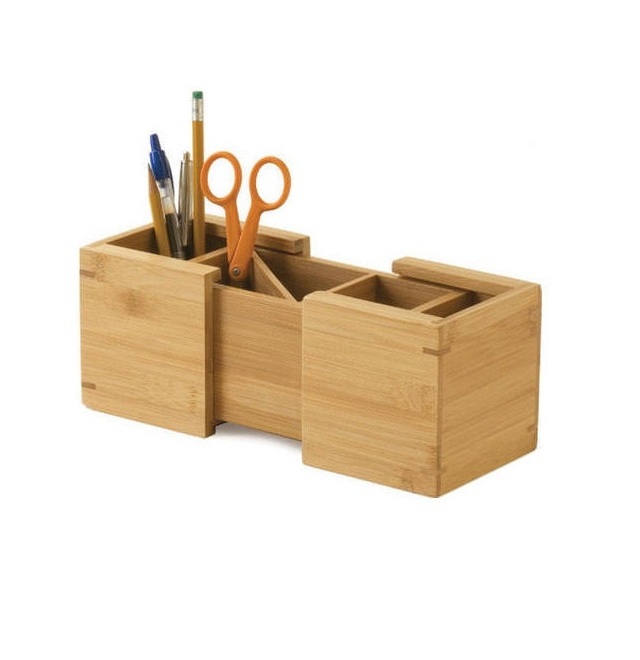 Bamboo Desk Organizer with Drawers for Home Office and Dorm Table Top Shelf Desktop