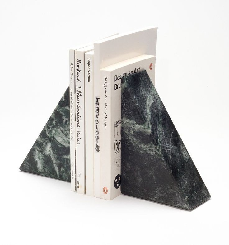 White Finished Table Decor Marble Bookend Book Holder Custom Antique Marble Book Holding Bookend Supplier