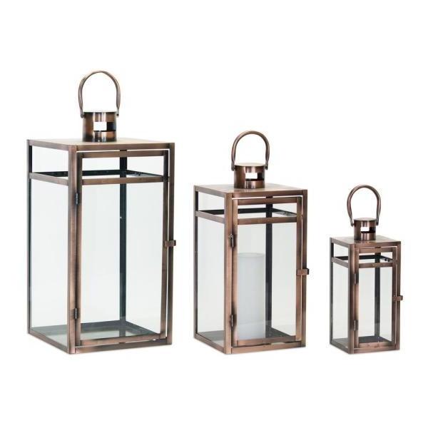 Window Balcony Wedding Decorative Lantern Black Metal Flame Glass Candle Lantern Hanging Floor Lantern for Home Decor